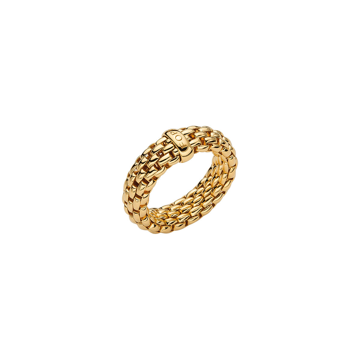 FOPE Essentials Medium Prima Mesh Flex'it Ring in yellow gold 