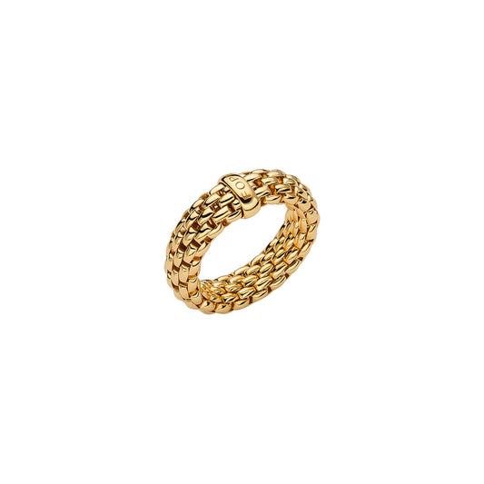 FOPE Essentials Medium Prima Mesh Flex'it Ring in yellow gold 
