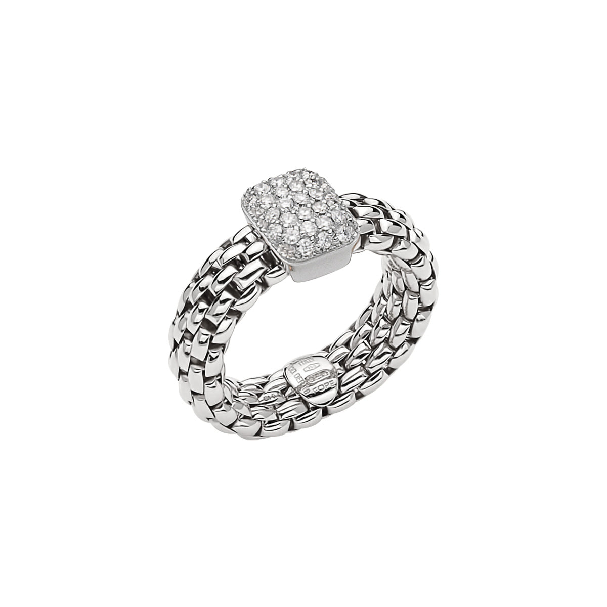 Vendôme Flex'It Ring -White Gold Pavé Diamond Accent Ring
