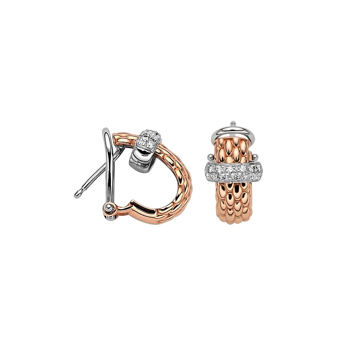 Fope Vendôme -Small Huggie Hoops with Pavé Diamond Accent
