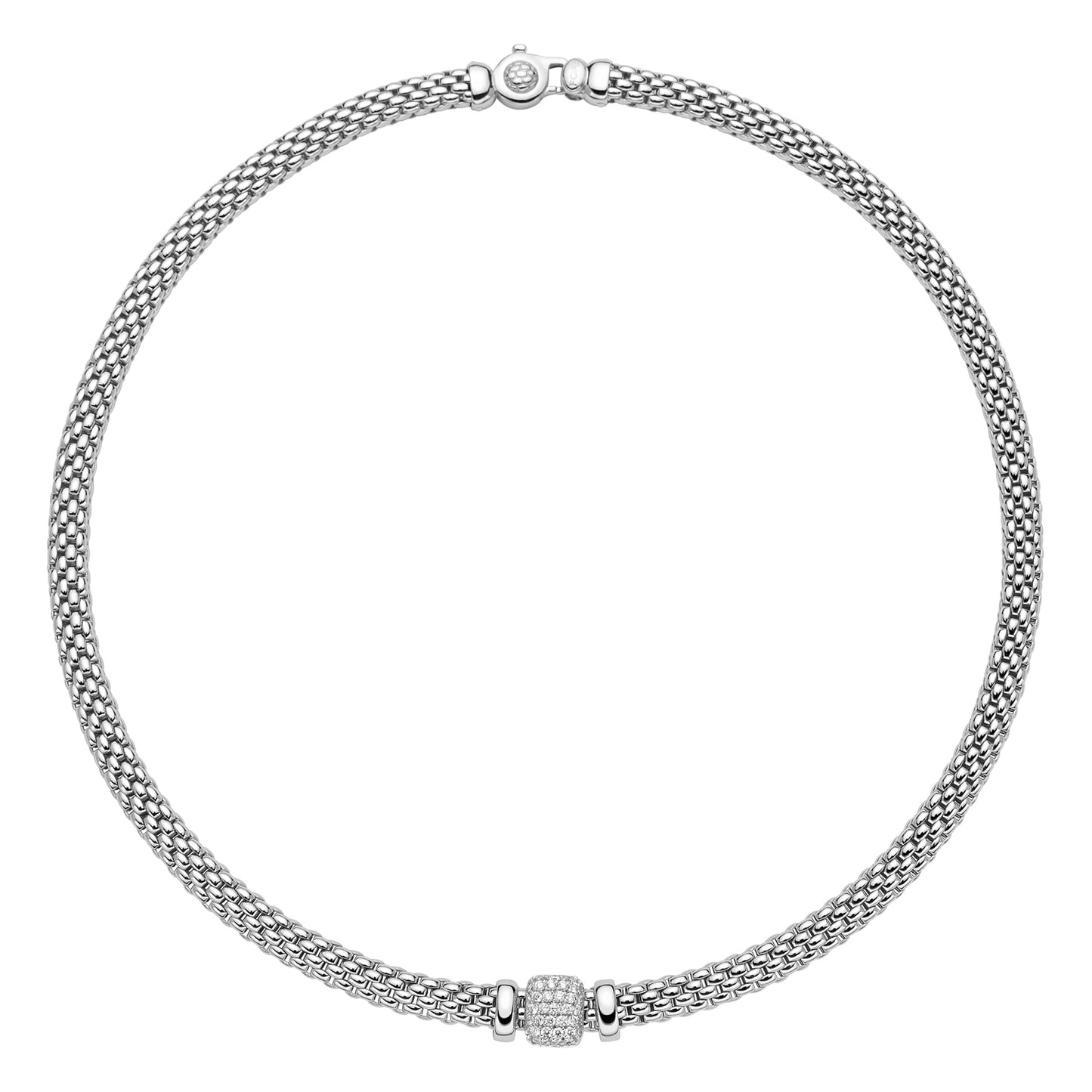 FOPE white gold Vendôme Statement Pavé Diamond Rondel Necklace