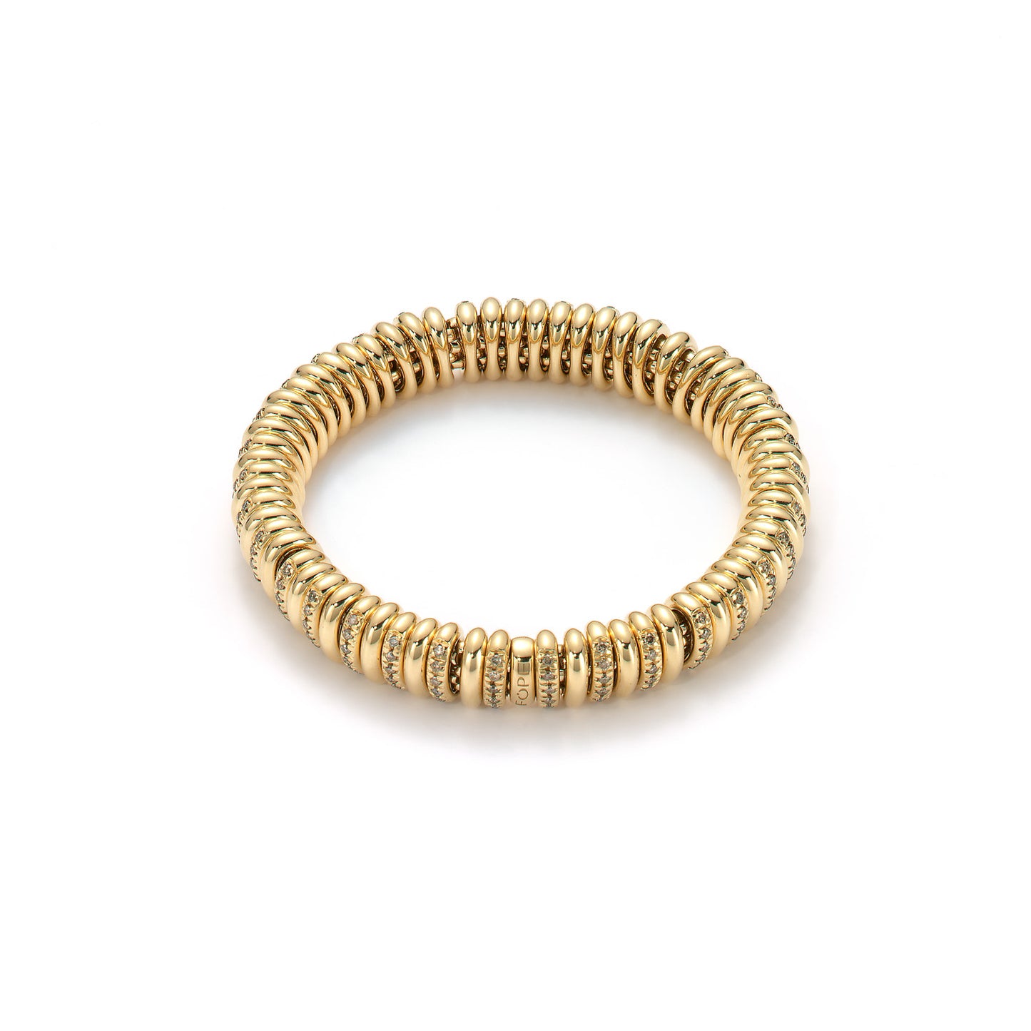 Fope Vendôme Bracelet - Full Gold & Champagne Diamond Bracelet