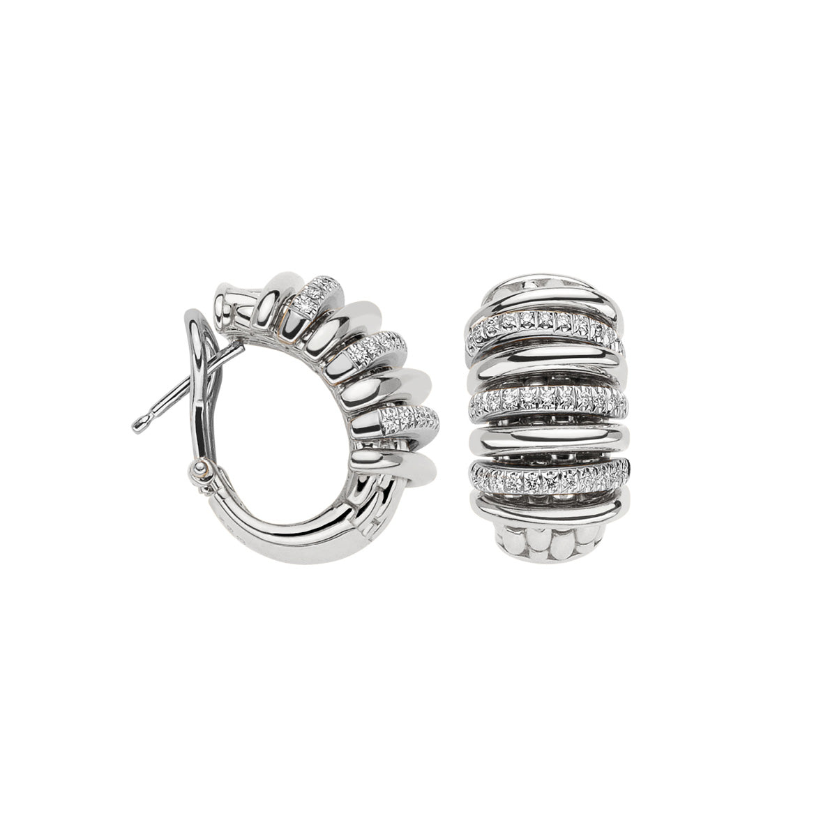 FOPE Panorama Hoop Earrings with Semi Pavé Diamond Accent