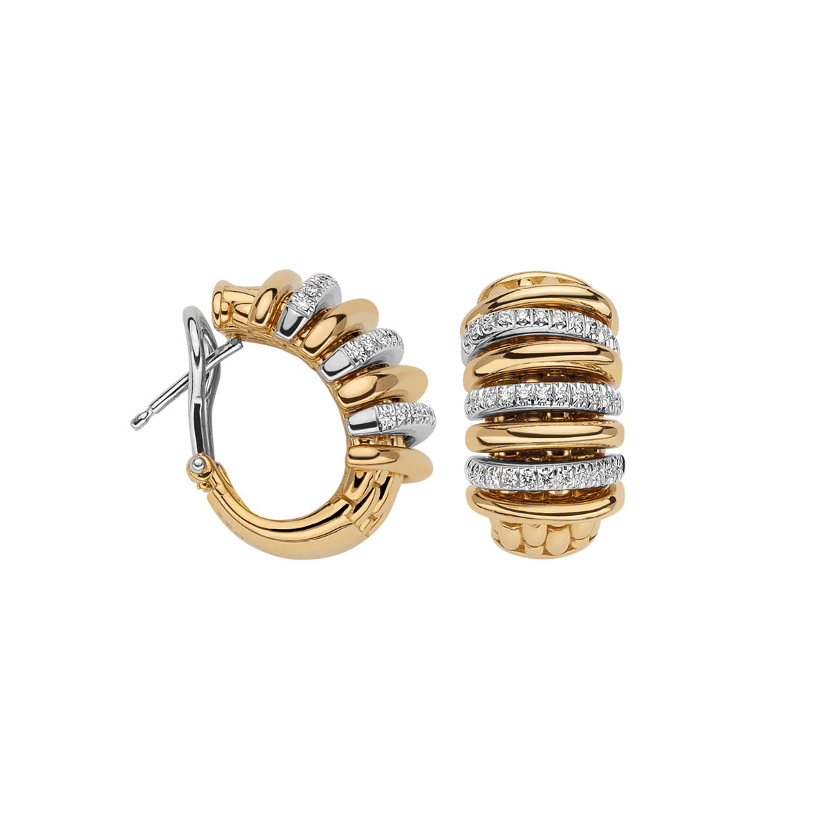 FOPE Panorama Hoop Earrings with Semi Pavé Diamond Accent
