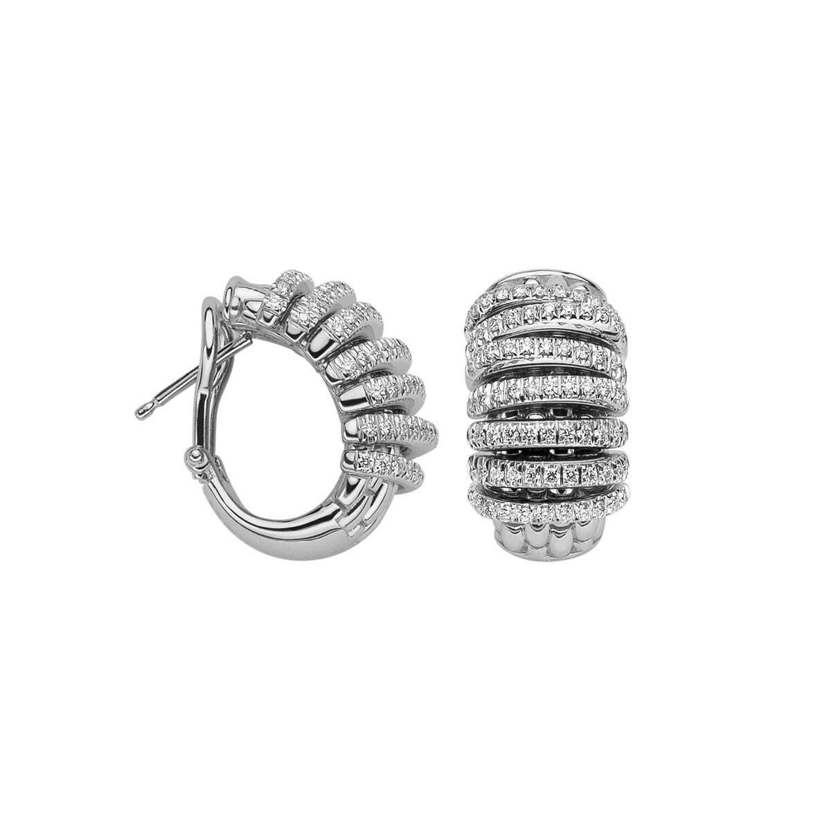 FOPE Panorama Medium Hoop Earrings with Full Pavé Diamond Accent