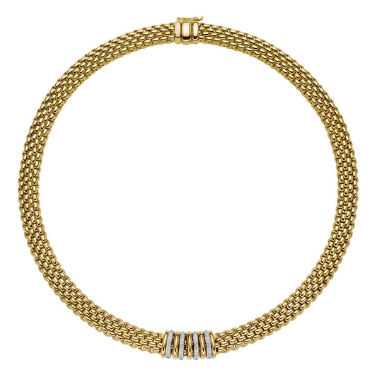 FOPE Panorama Collier Necklace- Mix Gold & Diamond Rondel