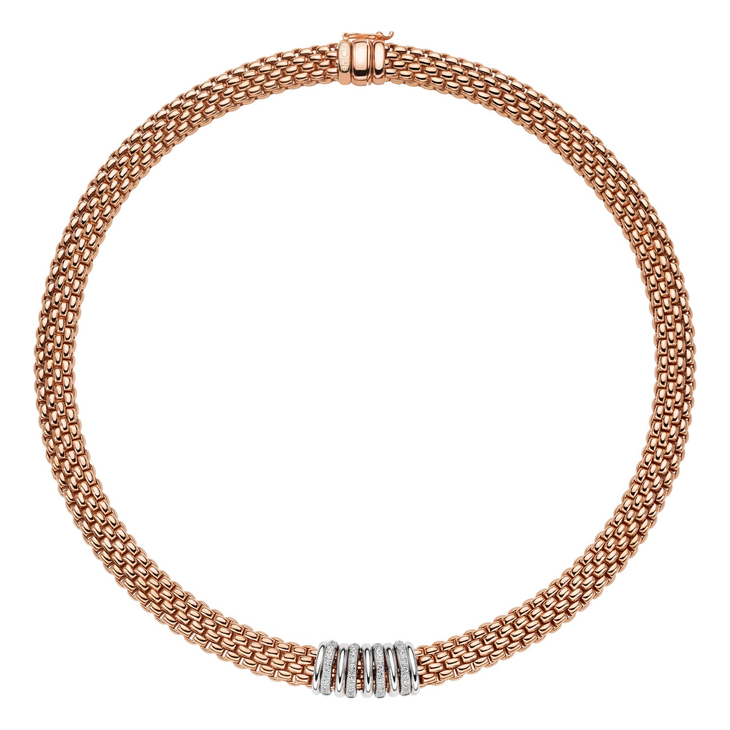 FOPE Panorama Collier Necklace- Mix Gold & Diamond Rondel
