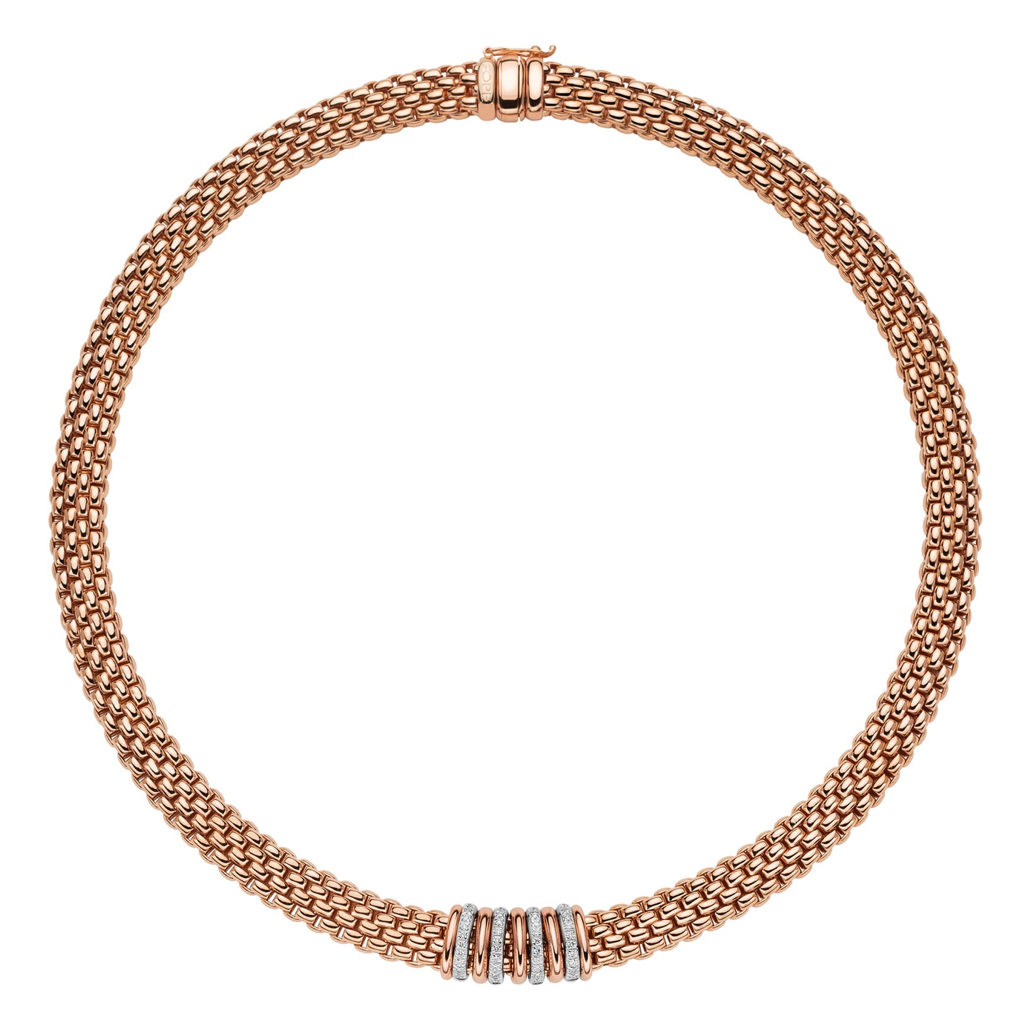 FOPE Panorama Collier Necklace- Mix Gold & Diamond Rondel