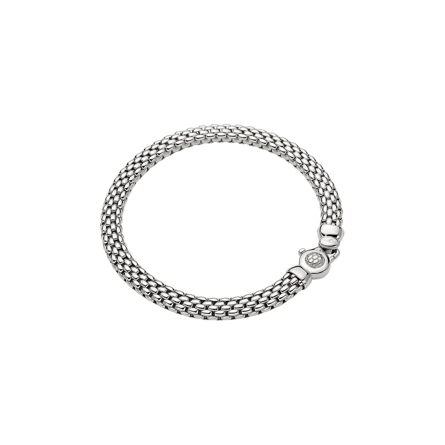 FOPE Vendôme white Plain Gold Mesh Bracelet | Peter Ungar