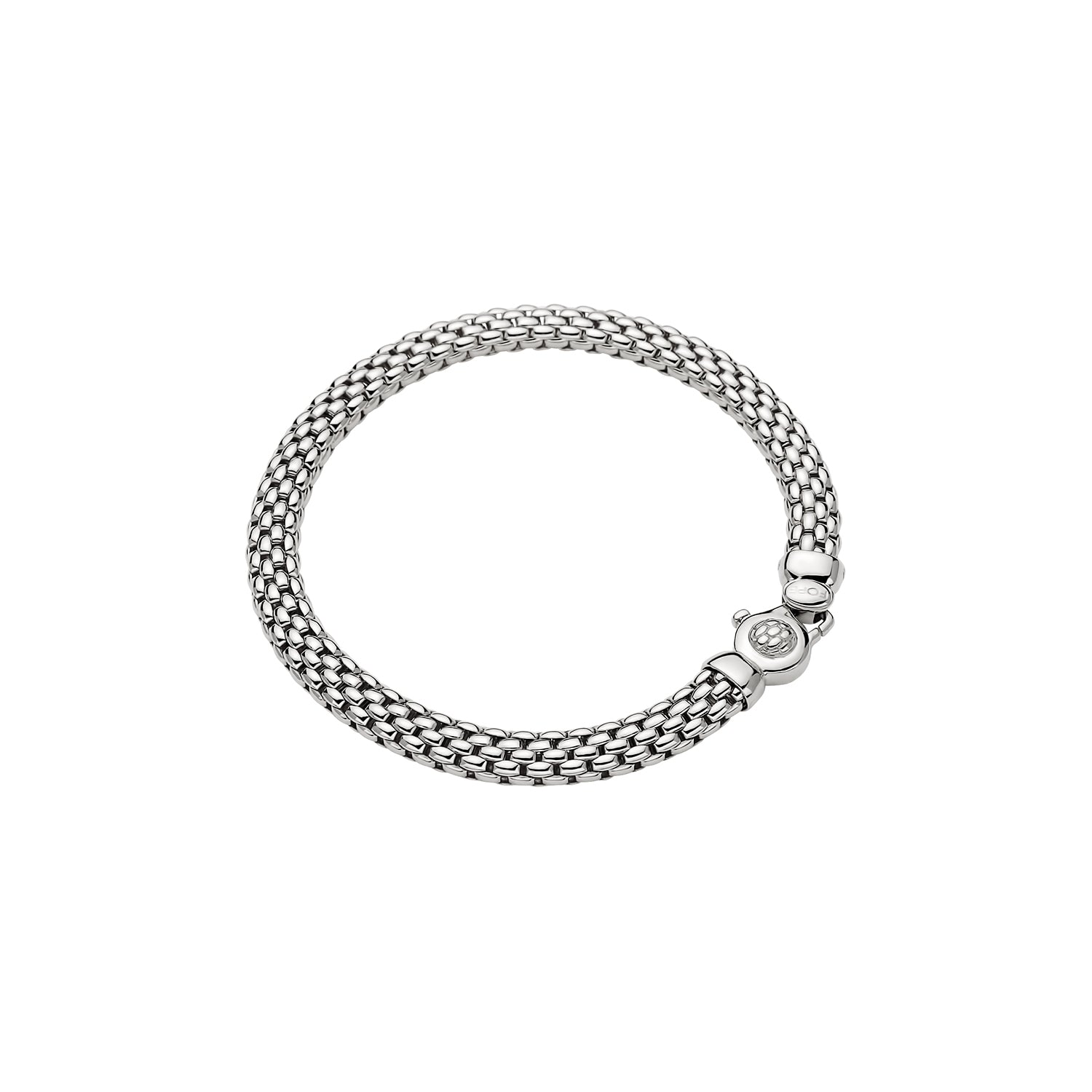 FOPE Vendôme white Plain Gold Mesh Bracelet | Peter Ungar