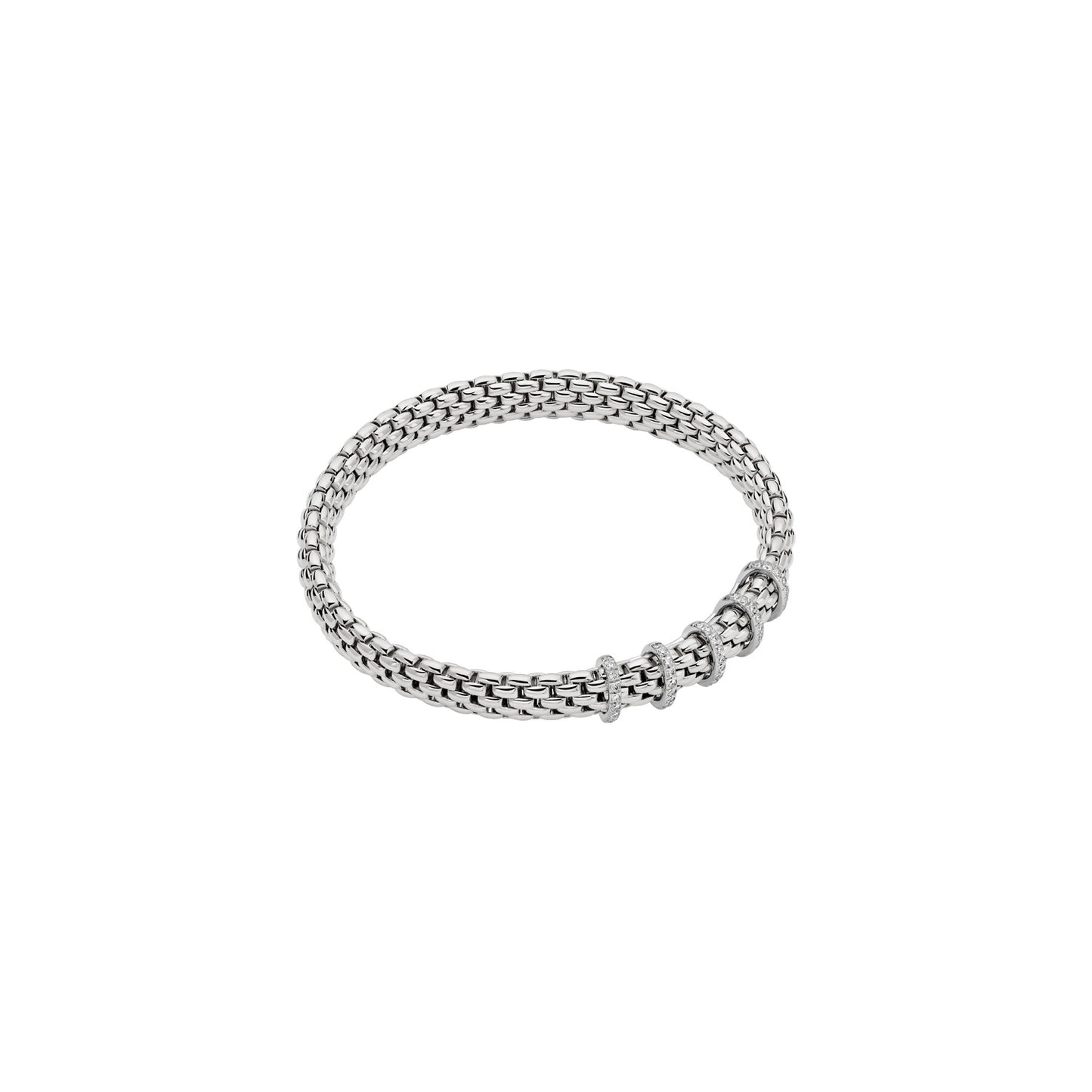 FOPE Vendôme white gold Bracelet with Five Diamond Line Accents