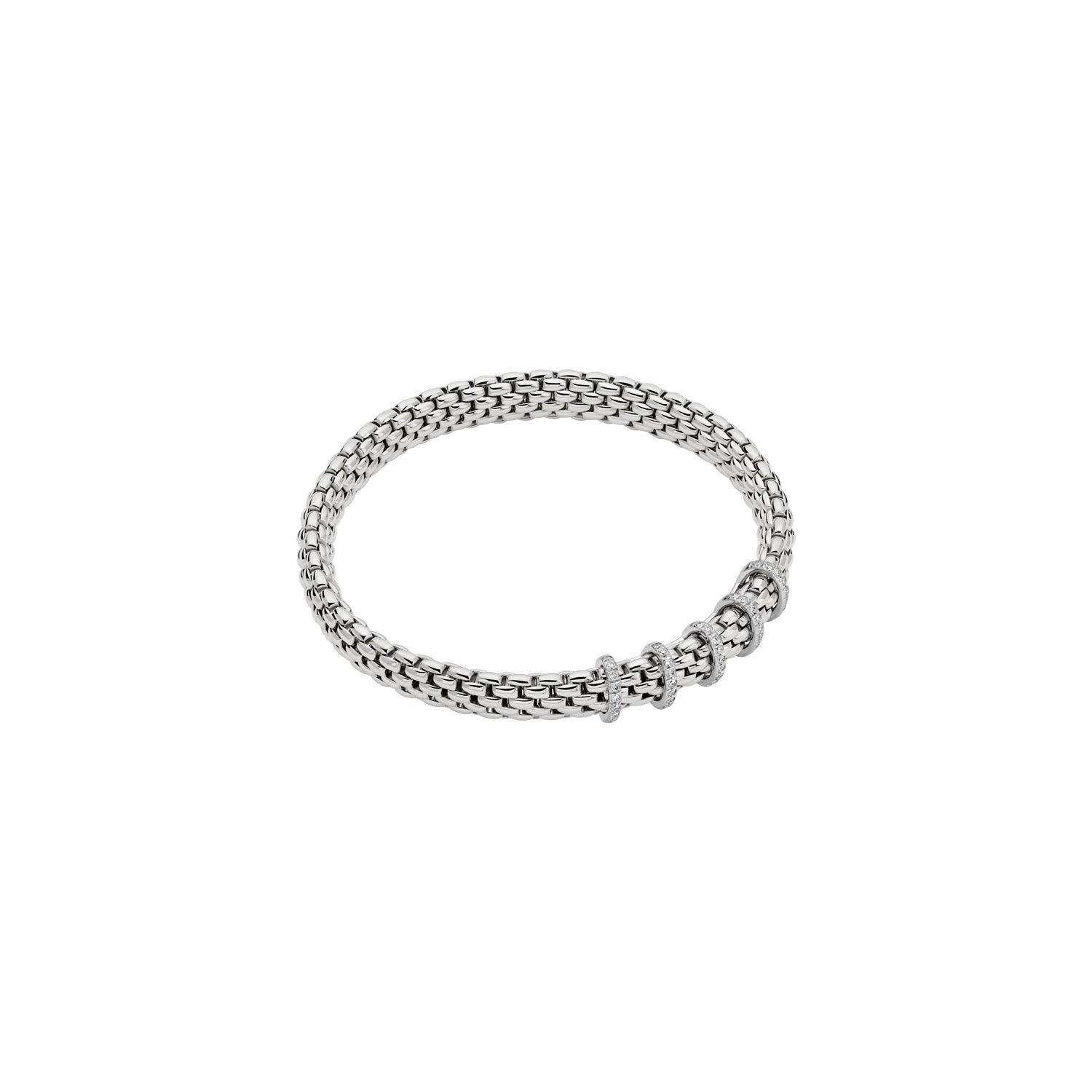 FOPE Vendôme white gold Bracelet with Five Diamond Line Accents