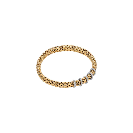 FOPE Vendôme yellow gold Bracelet with Five Diamond Line Accents