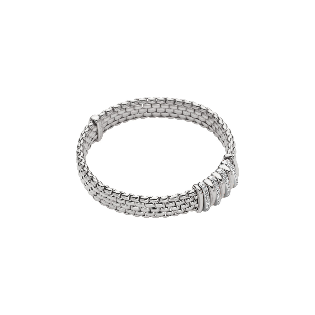 FOPE Panorama Gold Flex'it Bracelet with Five Diamond Rondels