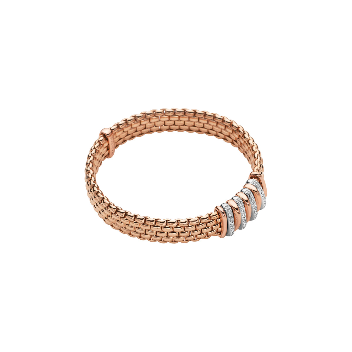 FOPE Panorama Gold Flex'it Bracelet with Five Diamond Rondels