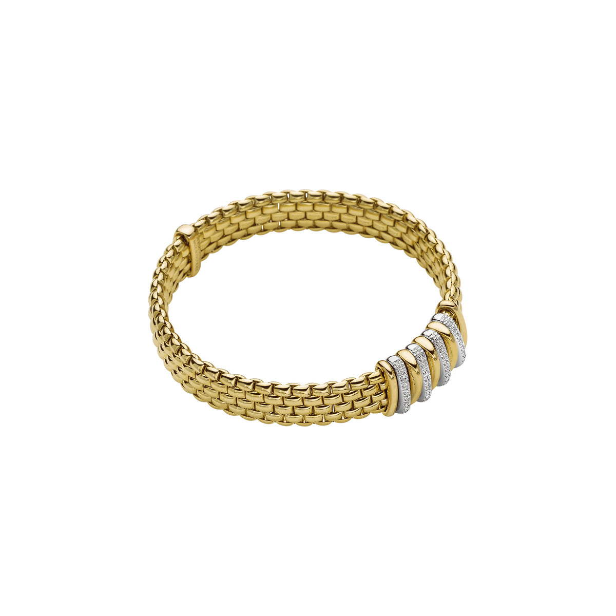 FOPE Panorama Gold Flex'it Bracelet with Five Diamond Rondels