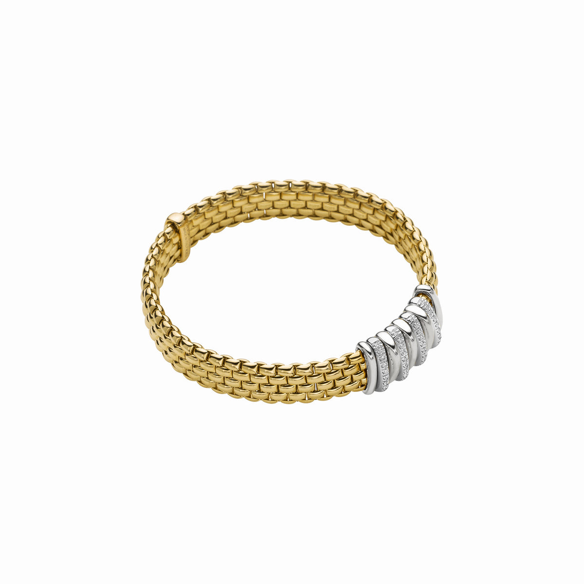 FOPE Panorama Gold Flex'it Bracelet with Five Diamond Rondels