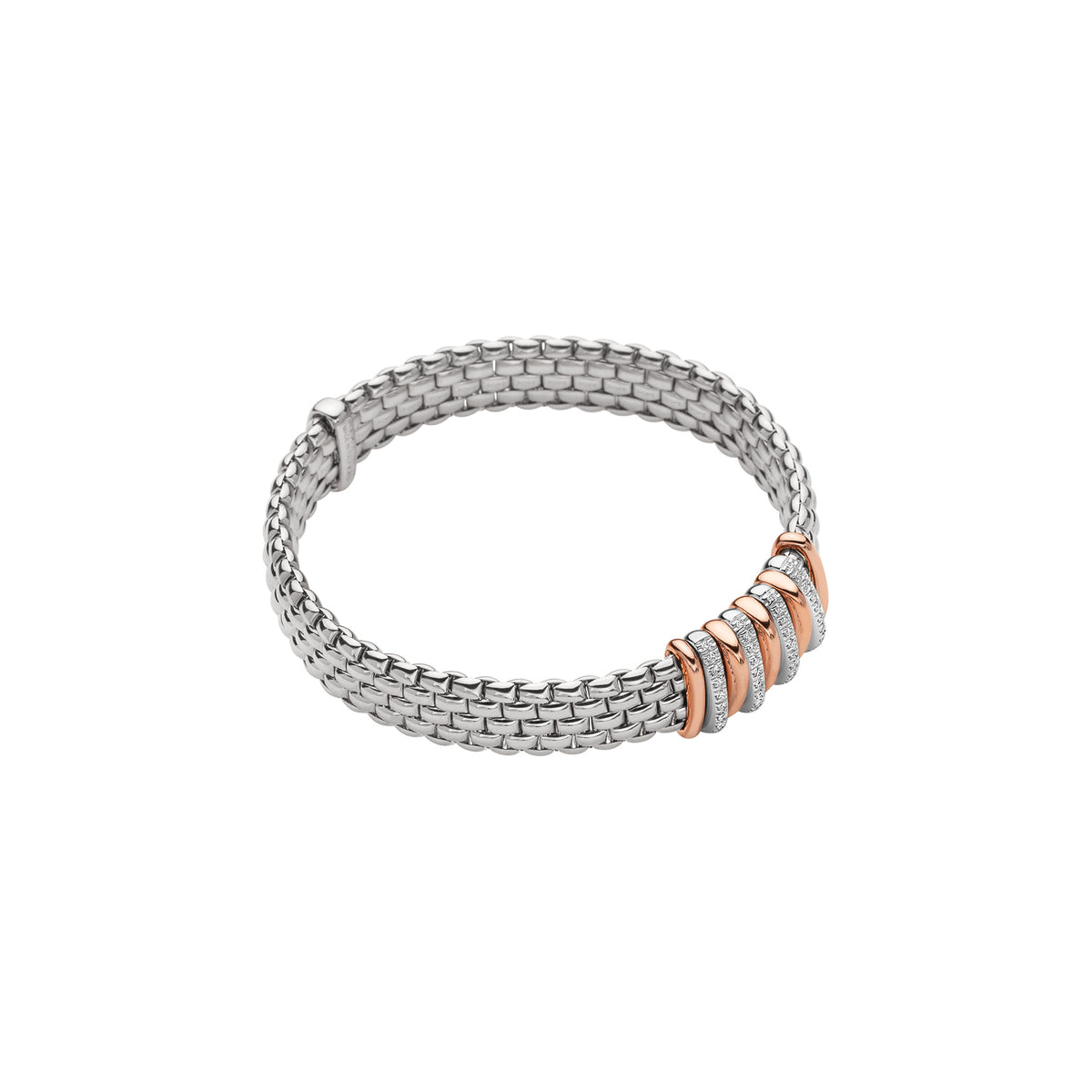 FOPE Panorama Gold Flex'it Bracelet with Five Diamond Rondels