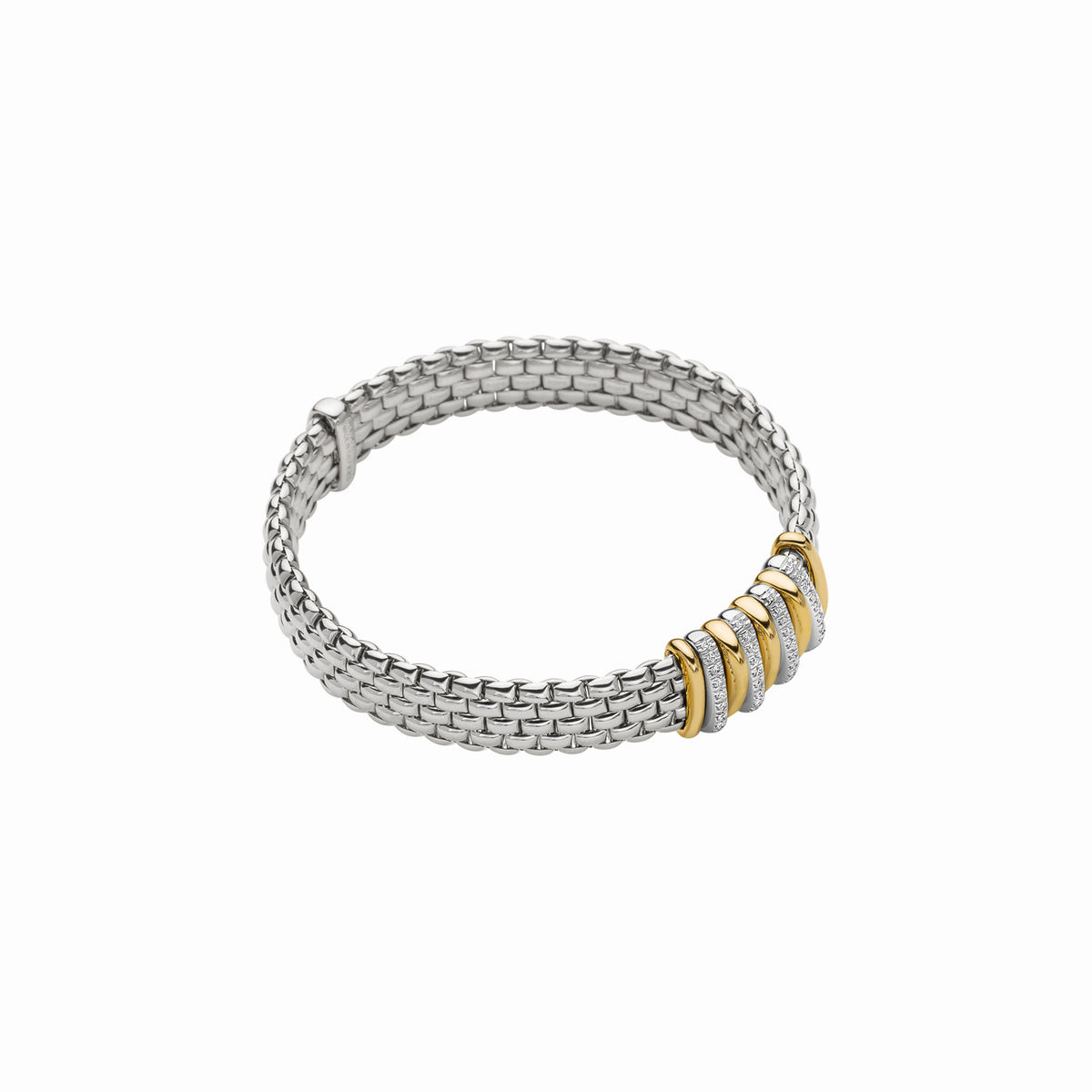FOPE Panorama Gold Flex'it Bracelet with Five Diamond Rondels