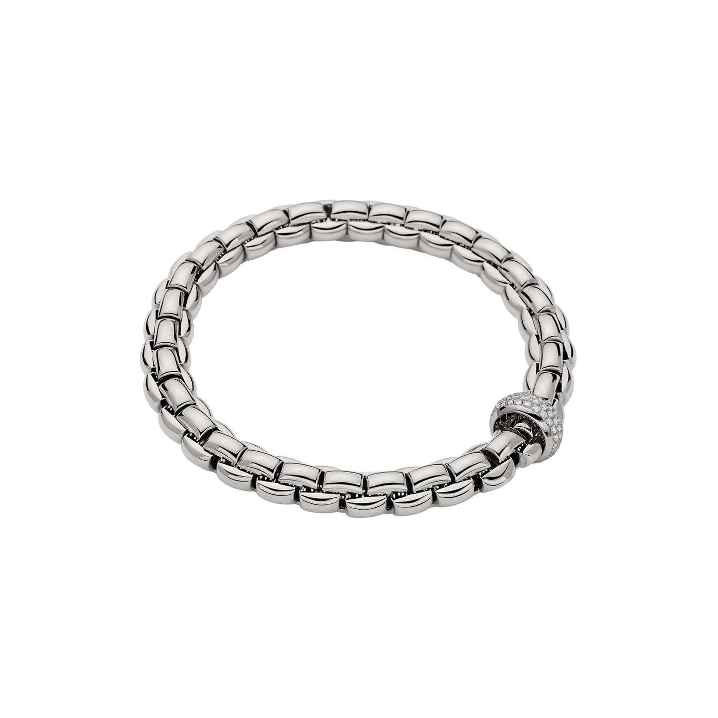 Fope Eka Flex'It Bracelet - Pavé Diamond Rondel