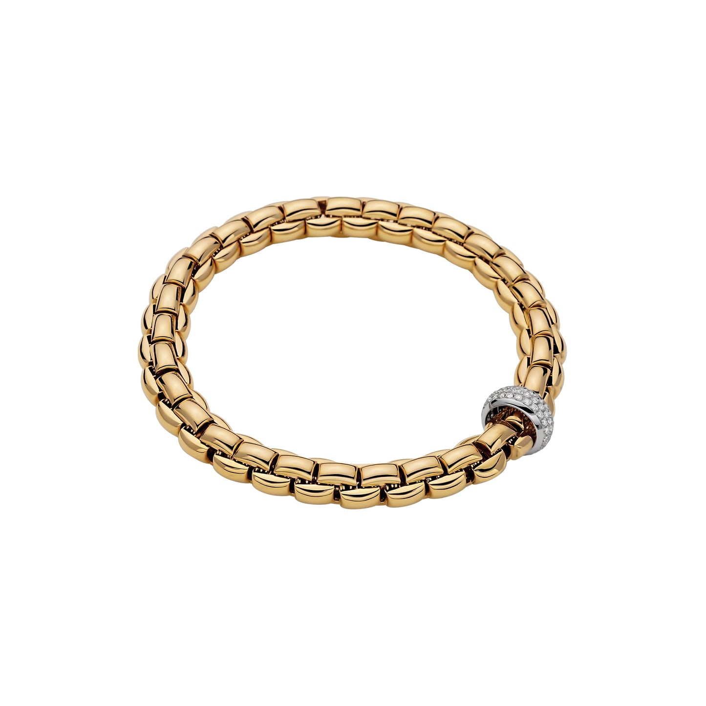 Fope Eka Flex'It Bracelet - Pavé Diamond Rondel