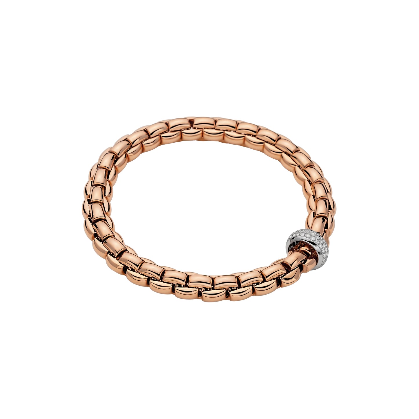 Fope Eka Flex'It Bracelet - Pavé Diamond Rondel