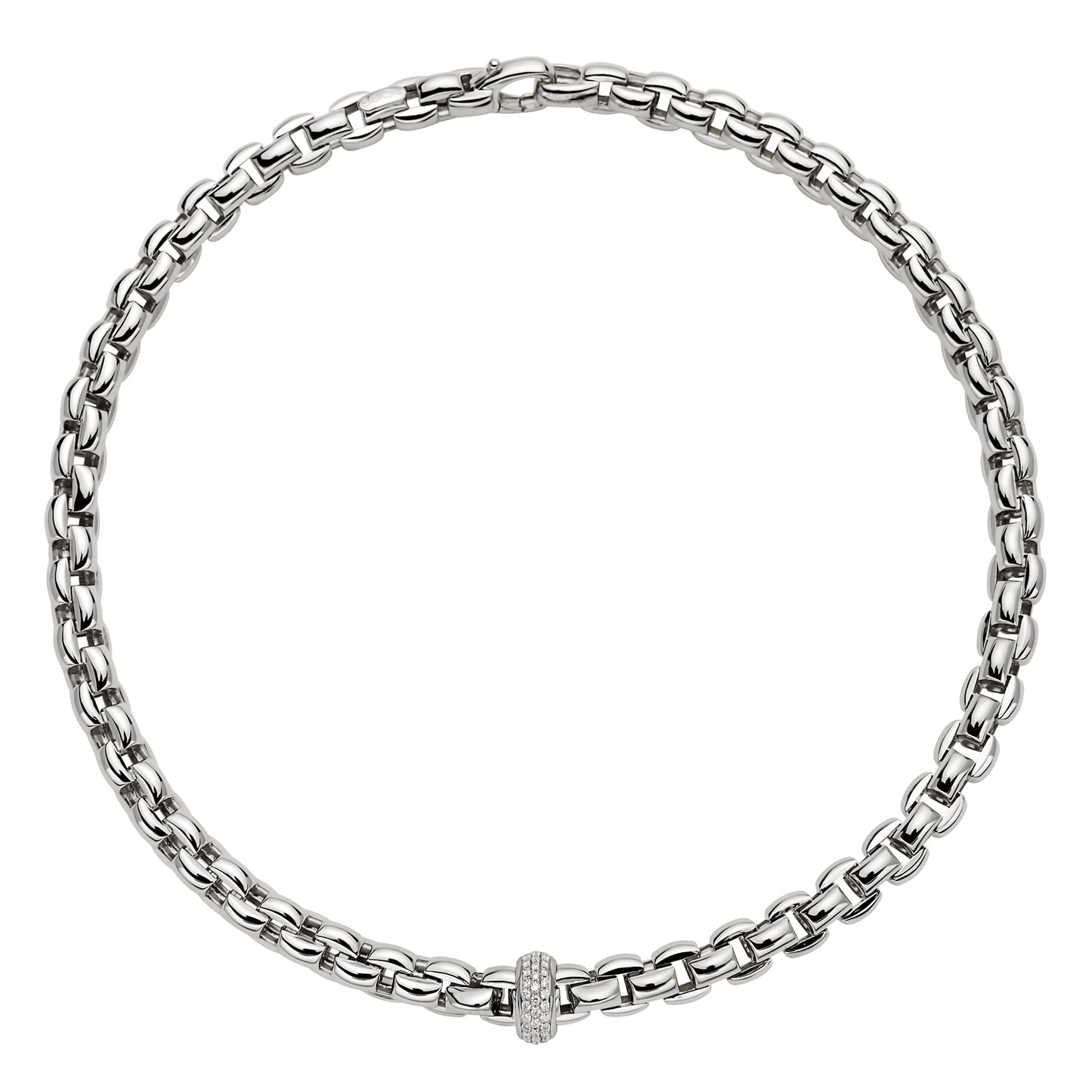 FOPE Eka Necklace-  Pavé Diamond Rondel