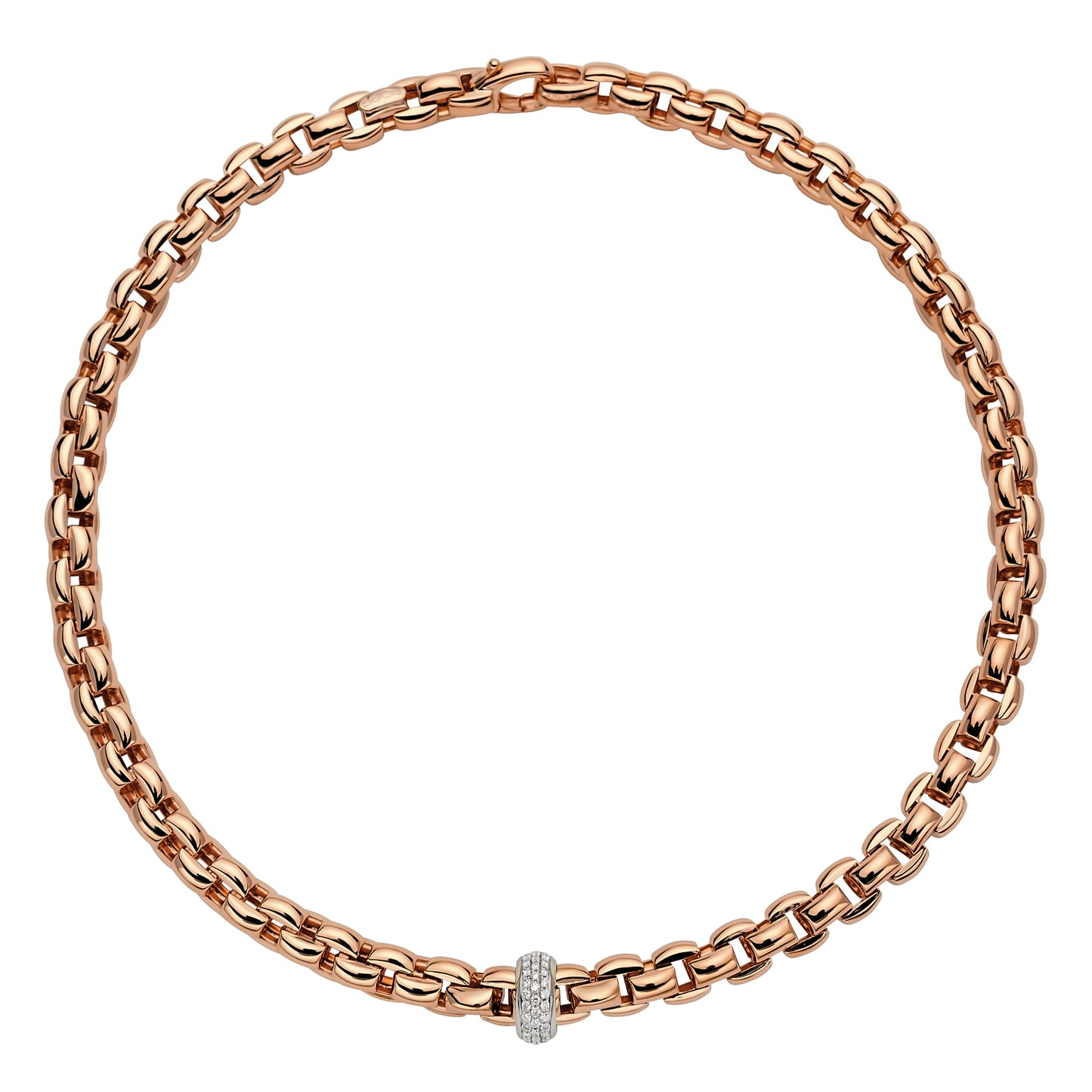 FOPE Eka Necklace-  Pavé Diamond Rondel