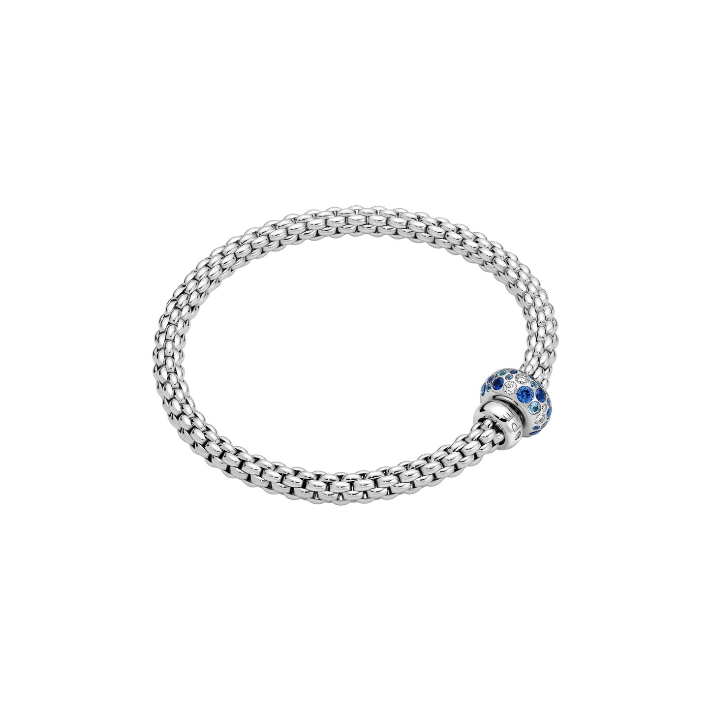 Solo Collection: White Diamond & Sapphire Pavé Rondel Bracelet