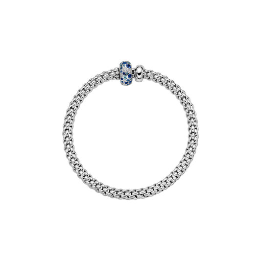Solo Collection: White Diamond & Sapphire Pavé Rondel Bracelet