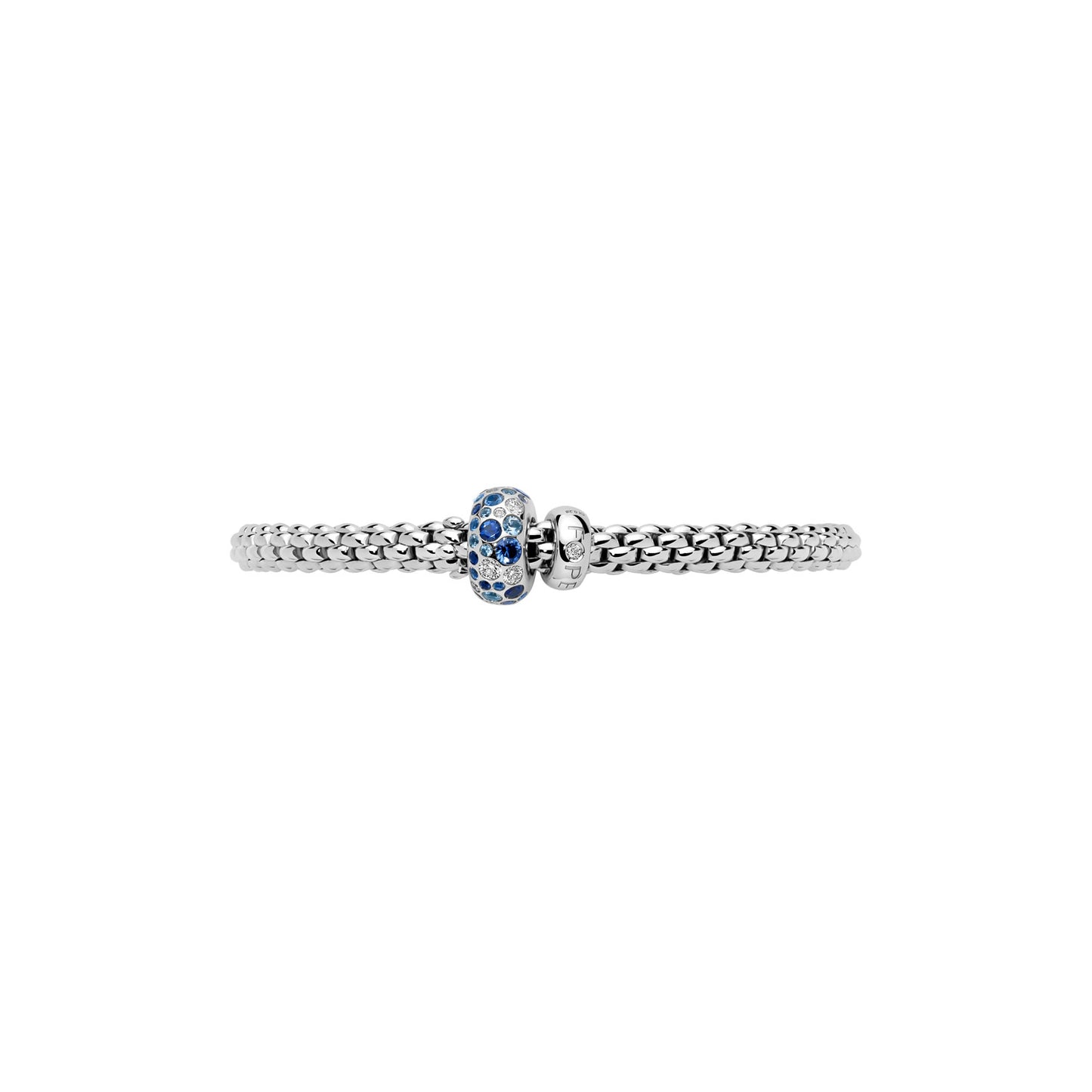 Solo Collection: White Diamond & Sapphire Pavé Rondel Bracelet