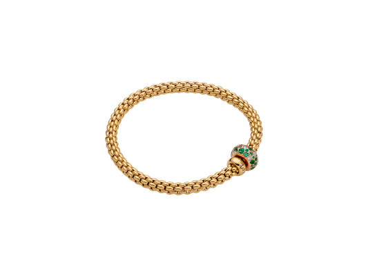 Solo Collection: Emerald & White Diamond Pavé Rondel Bracelet