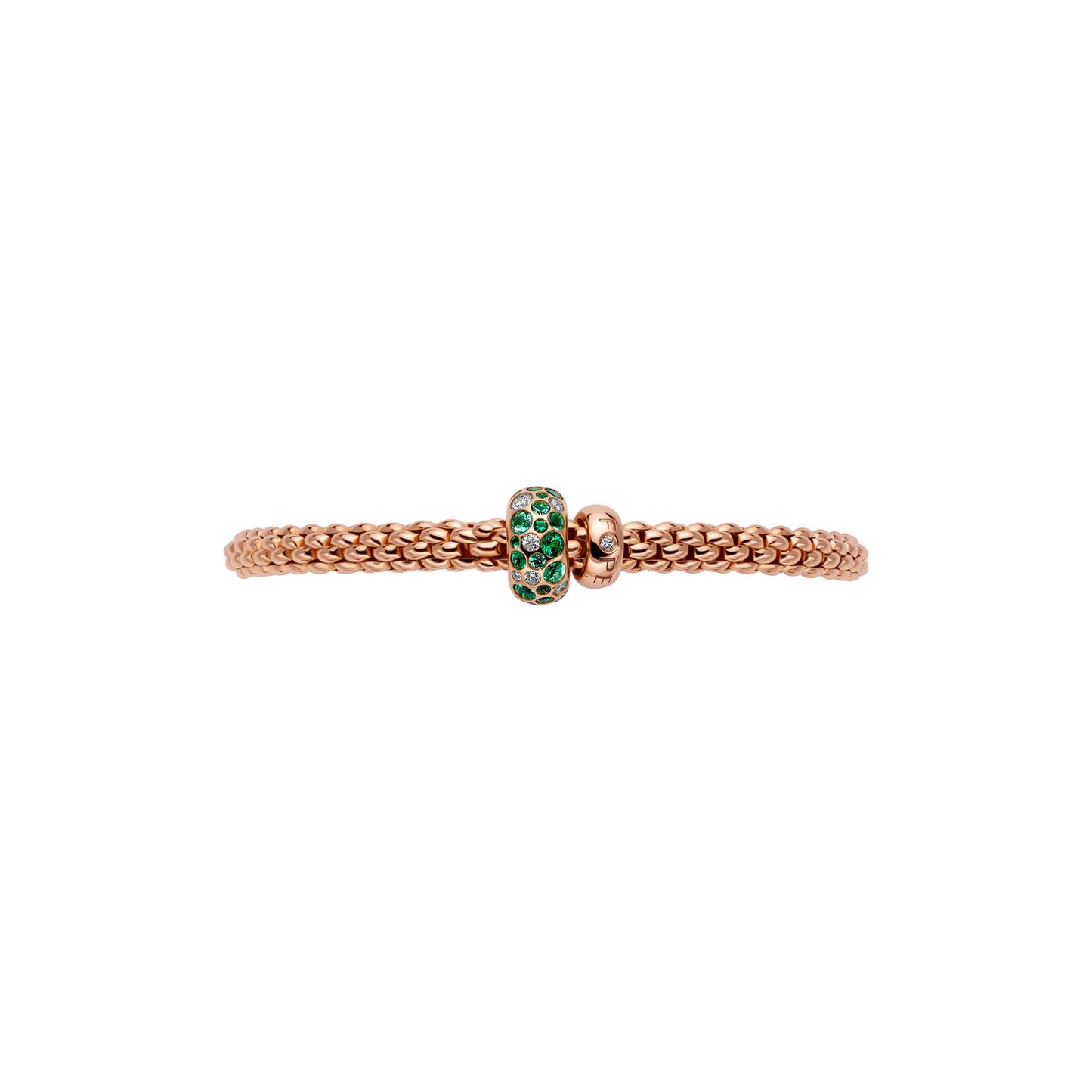 Solo Collection: Emerald & White Diamond Pavé Rondel Bracelet