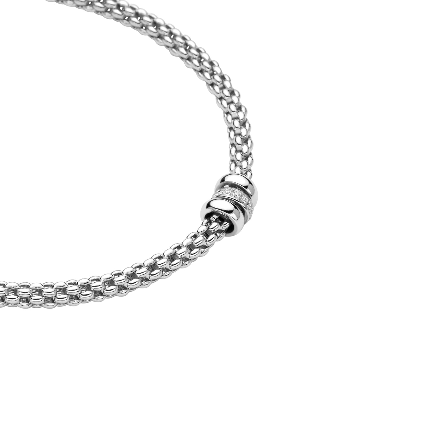 Solo Collection: Prima Link Necklace with Three Mixed Rondels