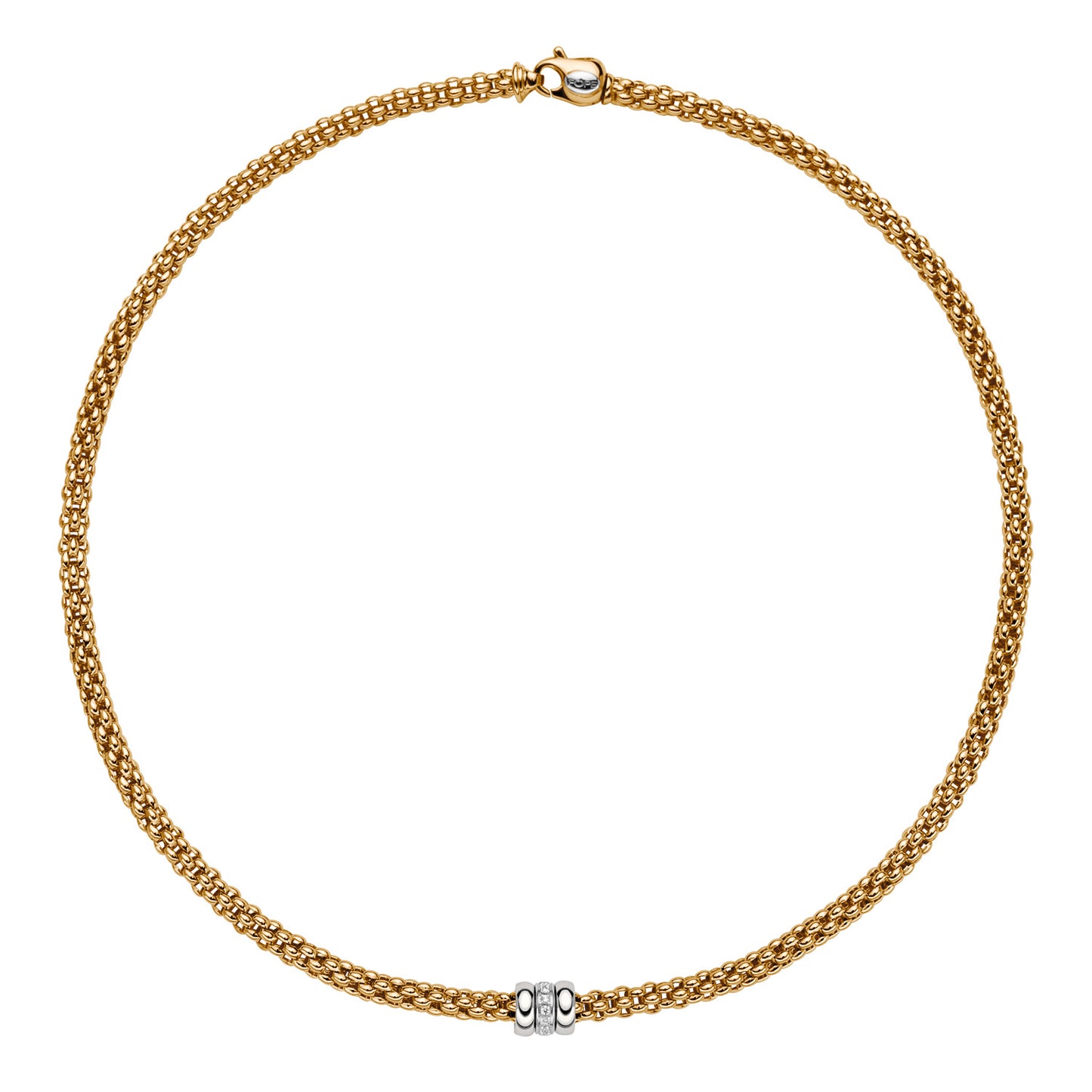 Solo Collection: Prima Link Necklace with Three Mixed Rondels