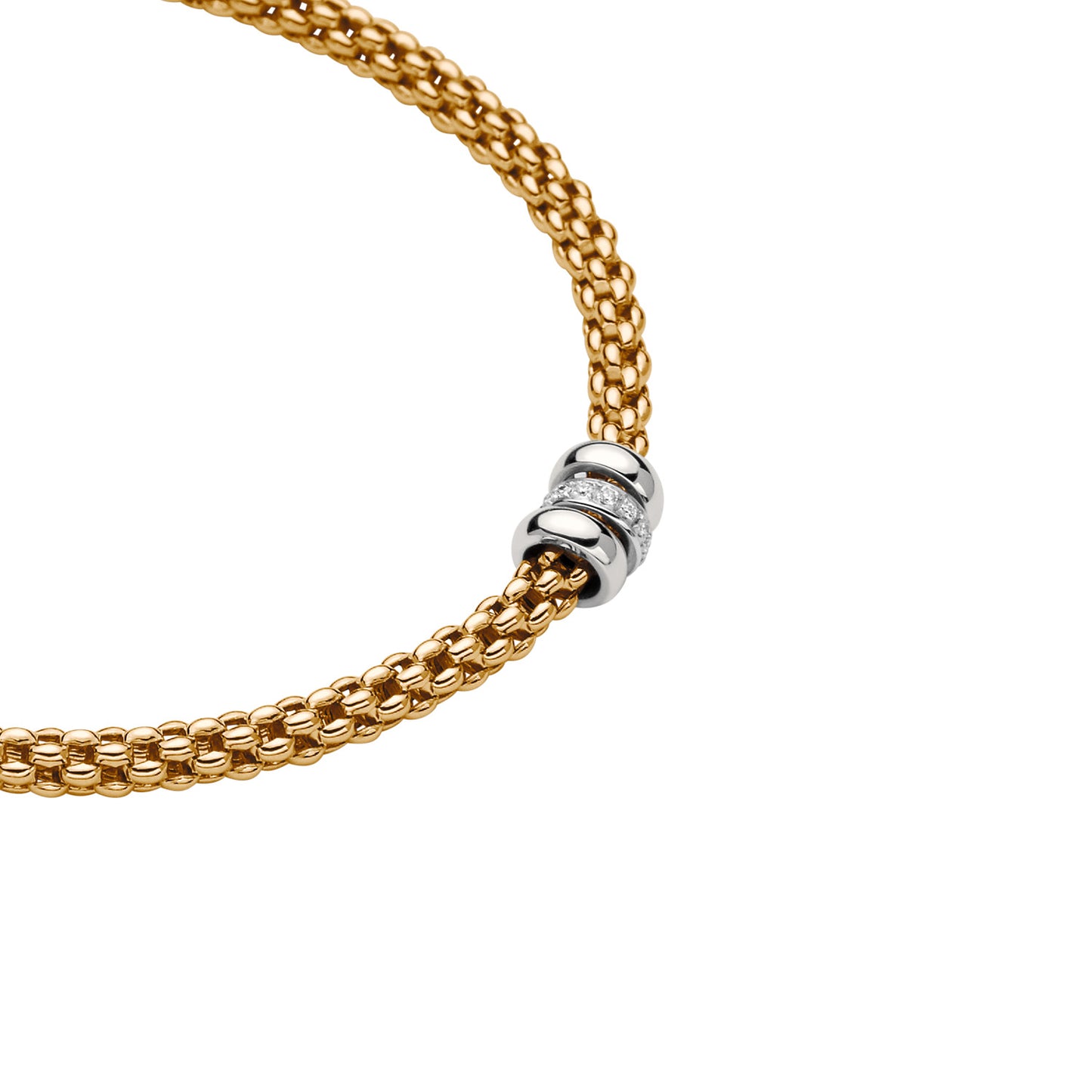 Solo Collection: Prima Link Necklace with Three Mixed Rondels