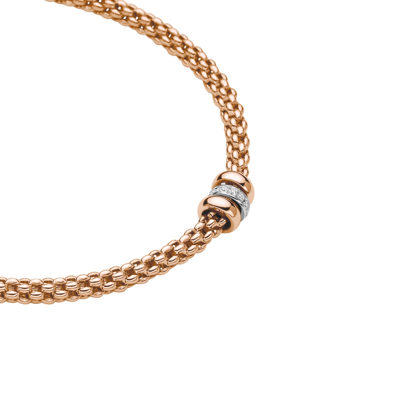 Solo Collection: Prima Link Necklace with Three Mixed Rondels