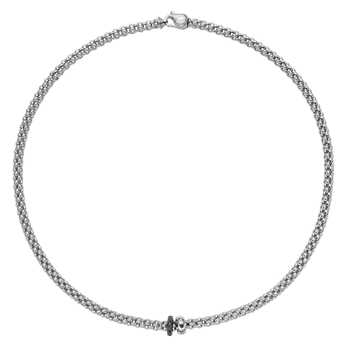 Solo Collection: Prima Link Necklace with Diamond &amp; Black Diamond Rondels