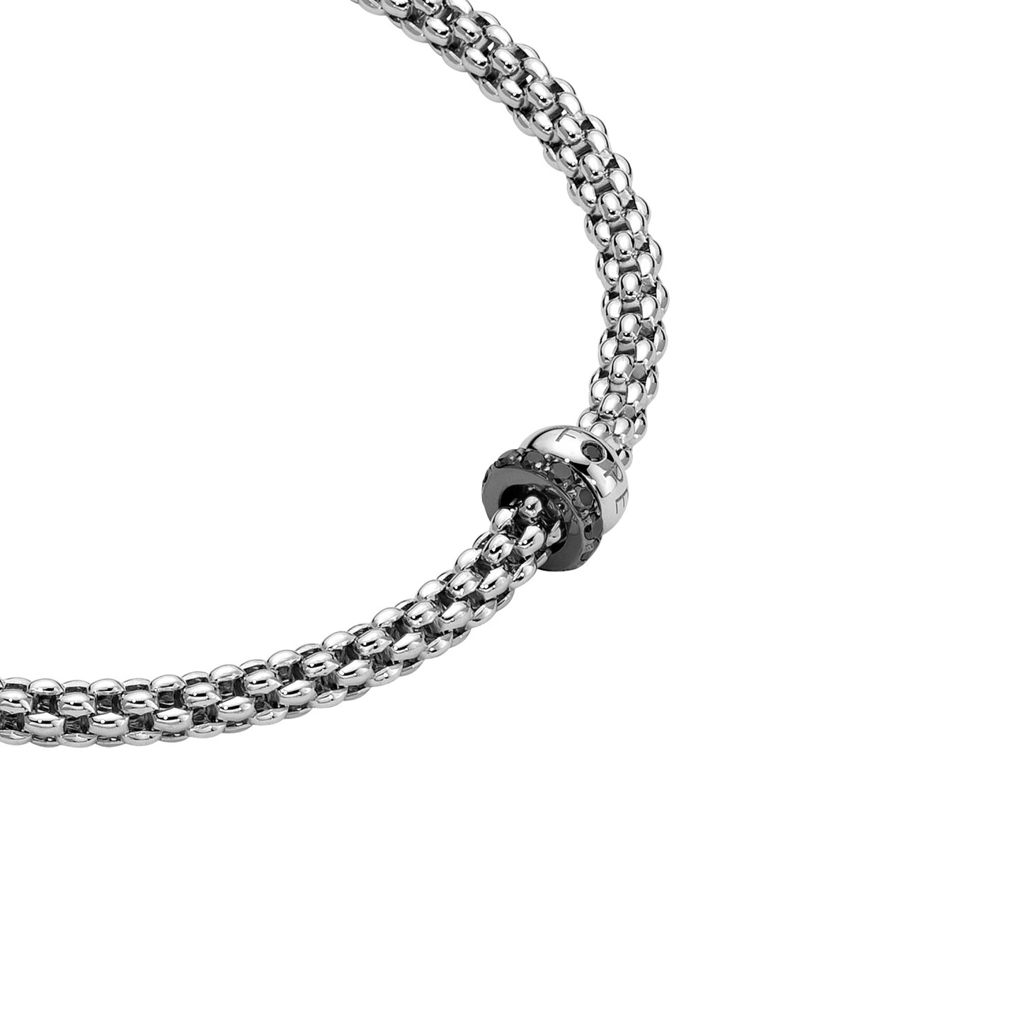 Solo Collection: Prima Link Necklace with Diamond &amp; Black Diamond Rondels