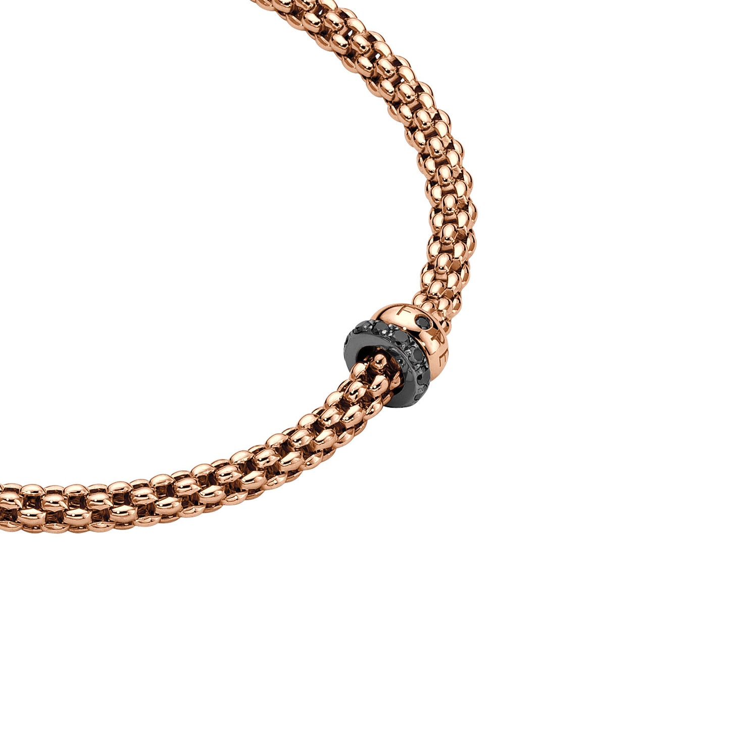 Solo Collection: Prima Link Necklace with Diamond &amp; Black Diamond Rondels