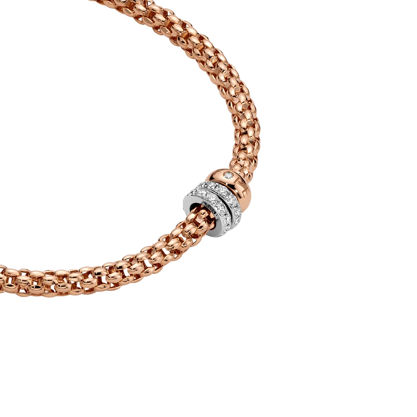 Solo Collection: Prima Link Necklace with Three Diamond Rondels