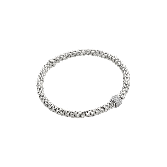 Solo Collection: White Diamond Pavé Rondel Bracelet