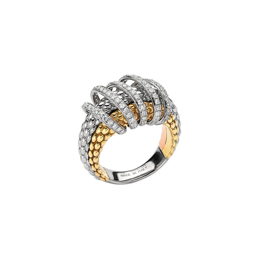 Solo Collection: Full Pavé Diamond Three-Strand Ring
