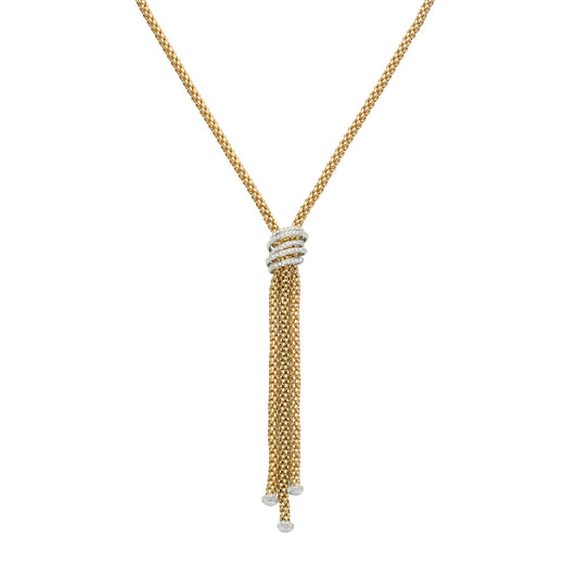 FOPE Solo Collection Triple-Strand Lariat Necklace — White Diamond Accent