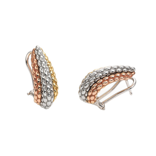 Solo Collection: Three-Strand Plain Gold Studs