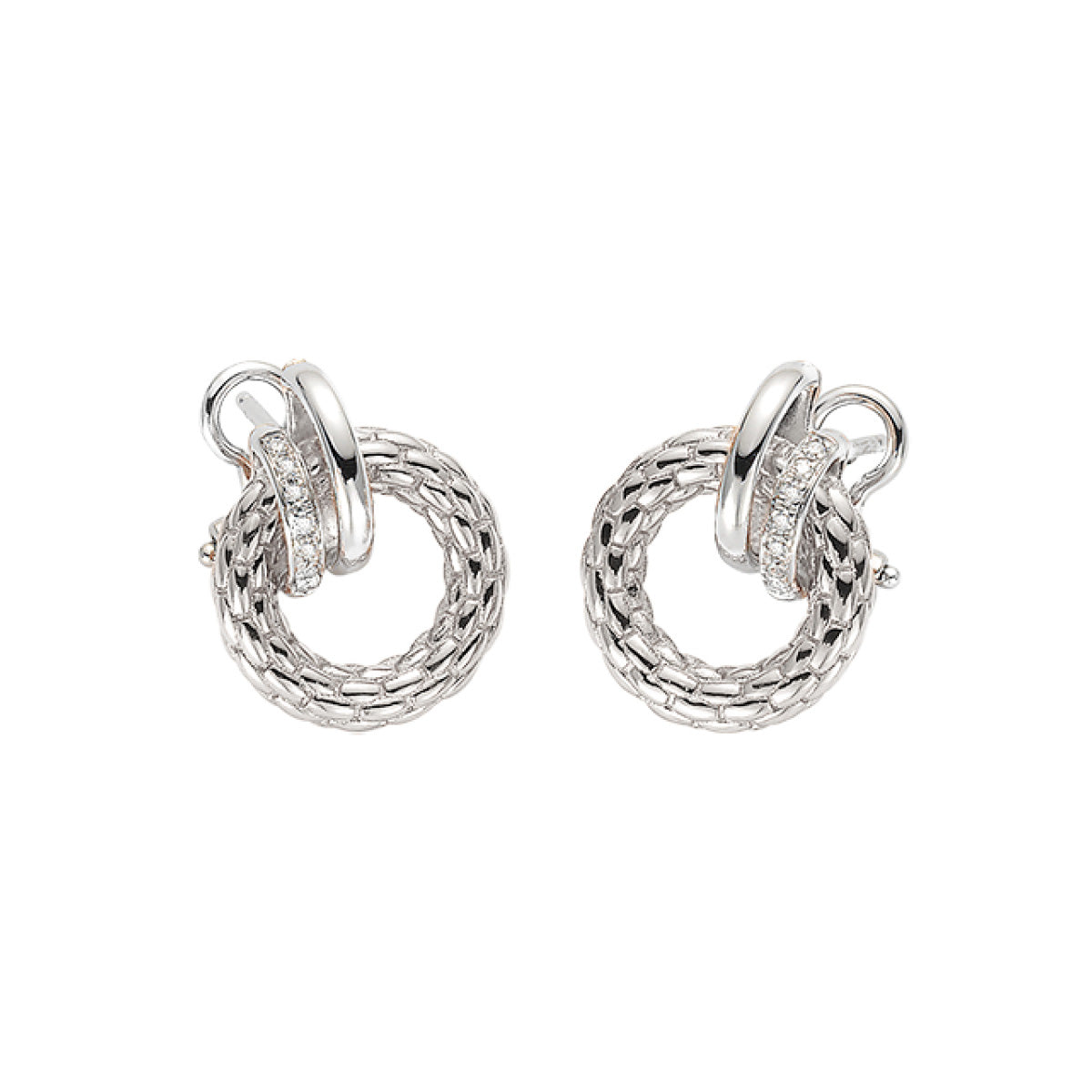 Solo Collection: Semi-Pavé Circle Earrings