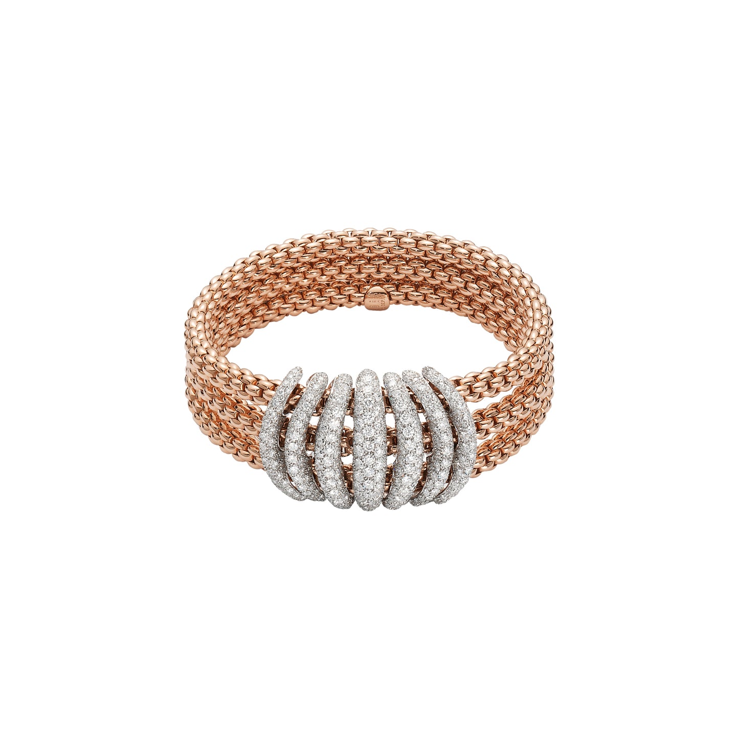 Solo Collection: Full Pavé White Diamond Buckle Triple Strand Bracelet