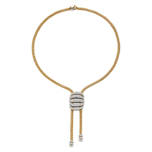 FOPE Solo Collection Lariat Necklace — Large Diamond Pavé Accent