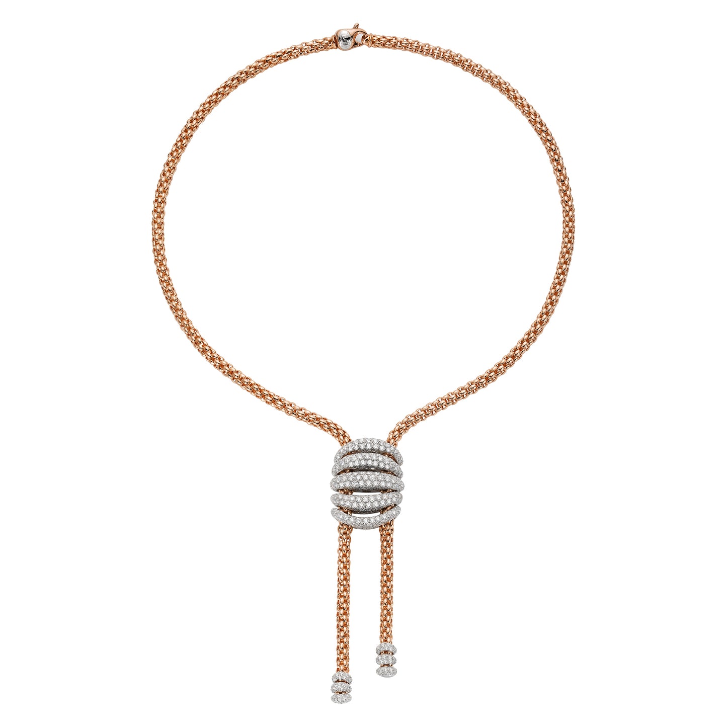 FOPE Solo Collection Lariat Necklace — Large Diamond Pavé Accent