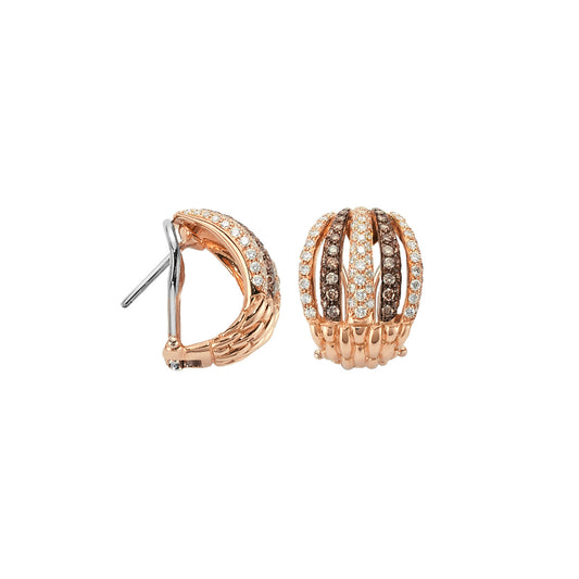 Solo Collection: Brown & White Diamond Pavé Earrings